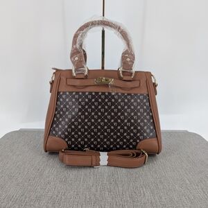Elegant Brown and Black Satchel‎